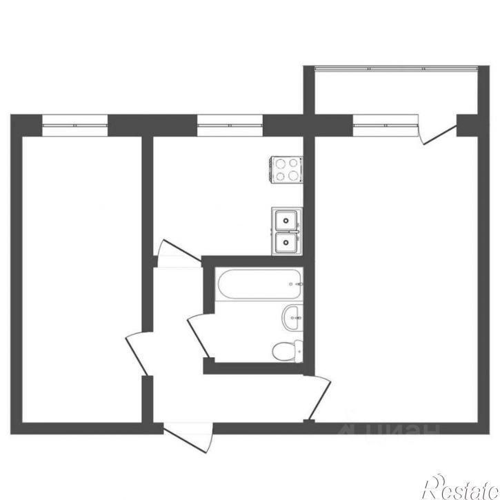 2-комн квартира ул Жуковского, 35,  д. 35